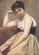 Jean Baptiste Camille  Corot, La lecture interrompue (mk11)